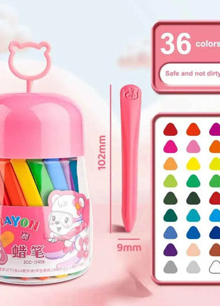 12/24/36/48Colors Plastic Plastic Crayon 12/24/36/48Colors Not Dirty Hands Colored Crayon Washable Erasable Wax Pencil Students