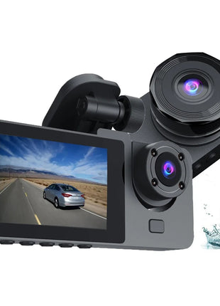 3-Channel Dash Cam Front Interior Rear 1080P Camera Recording WiFi Night Vision 170° Wide-Angle G-Sensor Loop Recording for Cars - Riparo82