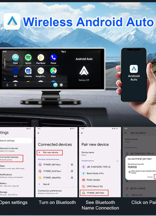 11.26 inch Dash Cam 4K Car DVR Wireless Carplay & Android Auto GPS Navigation Video Recorder Dashboard Dual Lens Dual BT FM AUX - Riparo82