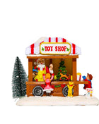 Scena natalizia a LED Villaggio Casa Ornamenti Decorazioni Edificio per feste Ufficio Desktop Decorazione natalizia Musica Casa di popcorn