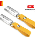 KODAK USB 2.0 Flash Drive 128GB 64GB 32GB Pen Drive impermeabile Mini Memory Stick in pelle metallo U Disk