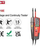 UNI-T UT18E 1000V AC DC Digital Voltmeter Continuity Tester Phase Sequence Test Voltage Indicator Frequency Meter LCD Display
