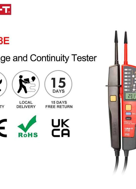UNI-T UT18E 1000V AC DC Digital Voltmeter Continuity Tester Phase Sequence Test Voltage Indicator Frequency Meter LCD Display