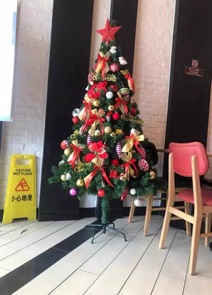 Albero di Natale incandescente Decorazione per albero di Natale artificiale pieghevole Ornamento natalizio floccato per esposizione spaziosa del festival del centro commerciale