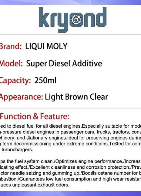 LIQUI MOLY Additivo Super Diesel 250ml Ottimizza le prestazioni del motore