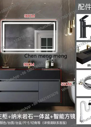 B567 Combinazione di mobili da bagno con cassetto lavabo integrato Rock Vanity Mobiletto da bagno intelligente Lavandino Lavabo Mobili