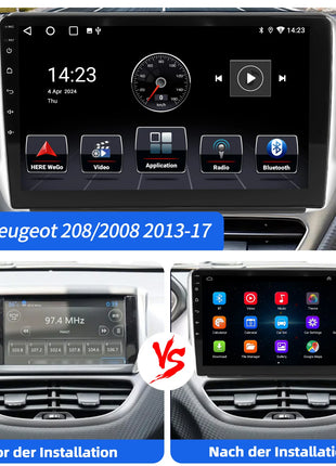 ESSGOO Android 14 For Peugeot 208 12-18 10"Display Car Stereo Radio GPS Navi Carplay Android Auto Wifi BT FM RDS Mirror Link SWC - Riparo82
