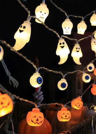 1pc Halloween String Lights Battery Powered Halloween Indoor Outdoor Lighting For Home Bedroom Birthday Party Theme Party - Riparo82