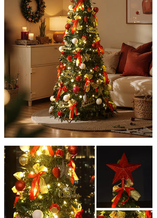 Albero di Natale incandescente Decorazione per albero di Natale artificiale pieghevole Ornamento natalizio floccato per esposizione spaziosa del festival del centro commerciale