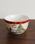 Piatti in ceramica a tema natalizio Set di stoviglie per la cena Colore Sottosmalto Processo Caffè Zuppa Tazza Ciotola Piatto da bistecca di Babbo Natale - riparo82