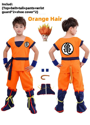Ragazzi Ragazze Halloween Son Goku Costumi Cosplay Per I Bambini Vestito Tuta Da Uomo Krillin Vestiti Da Formazione Saiyan Abiti Parrucca Vestire
