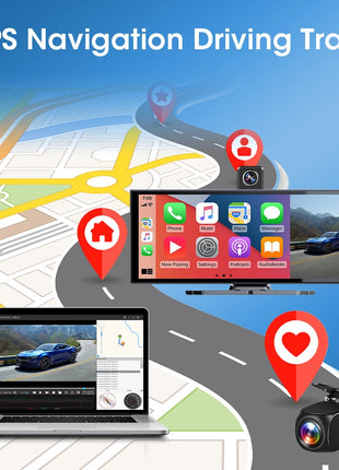 11.26 inch Dash Cam Car DVR 4K Camera Wireless Carplay Android Auto Touch Screen Dual Len Video Recorder Dashboard BT FM AUX GPS - Riparo82