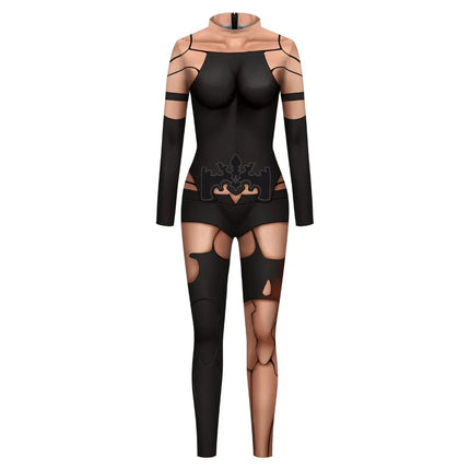 Halloween Bat Motif 3D Printing Bodysuit New Performance Matching Outfit Quirky Bodysuit Bottoms Long Sleeve Stage Slim Jumpsuit