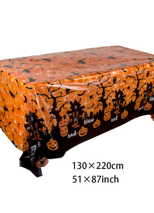 Halloween Tablecloth tablecover table decor Haunted House Pumpkin Spider Web Tablecloth 2025 Halloween Party Decoration Supplies - Riparo82