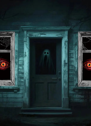 Halloween Curtain Backdrop with Female Ghost Design used for Creating A Terrifying Atmosphere In Indoor/Outdoor Party Decor - Riparo82