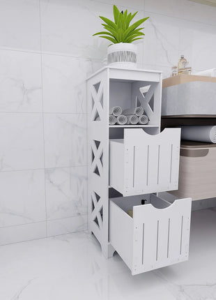 Mobili da bagno moderni bianchi con 2 cassetti