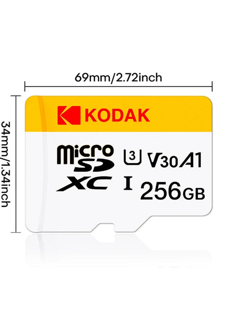 KODAK Micro SD TFcard 256GB 64GB 32GB Scheda di memoria 128GB Classe 10 Scheda SD Microsd 100MB/S UHS-I Scheda A1 per telefono/PC