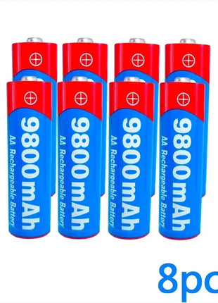 Batterie AA Ricaricabili 1,5V 9800mAh - Alcaline per LED, MP3, Giocattoli - riparo82