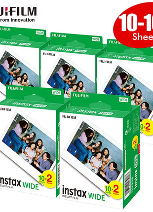 10-100 fogli Fujifilm Fuji Instax carta con bordo bianco a pellicola larga da 5 pollici per fotocamera istantanea Fuji 300/200/210/100/500AF carta fotografica