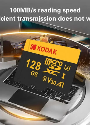 3 pezzi Kodak SD Card 128GB SD/TF Flash Card Mini schede SD con adattatore SD gratuito Scheda di memoria Flash Class10 V30 U3 per fotocamera portatile