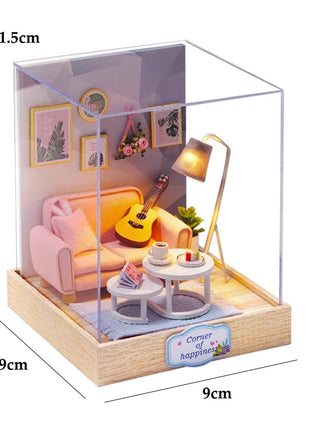 Fai da te in legno caldo Natale Lodge Casa Case delle bambole Kit modello in miniatura Casa delle bambole con mobili Luci a LED per regali di amici