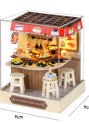 Fai da te in legno caldo Natale Lodge Casa Case delle bambole Kit modello in miniatura Casa delle bambole con mobili Luci a LED per regali di amici