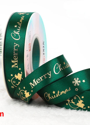 Nastro natalizio stampato da 5 metri Nastro natalizio in poliestere per design fatto a mano Decorazione natalizia Confezione regalo bouquet torta fai da te - riparo82