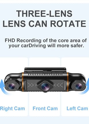 Car Dash Cam 4 Channel Black Box With GPS WIFI FHD 1080P Front Driving Camera Left Right Rear Night Vision 24H Parking Monitor - Riparo82