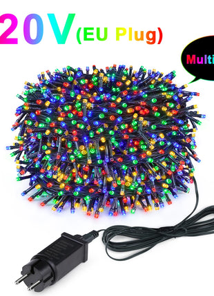 Luce natalizia per esterni Ghirlanda di Capodanno Lampada 100m 20m Scintillio LED String Vacanza Matrimonio Luci decorative adornos de navidad