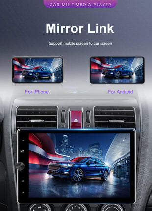 Podofo 10.4" Vertical Rotatable Screen Android Car Radio 1 Din 2+64G Wireless Carplay Android Auto GPS 1Din Multimedia Autoradio - Riparo82