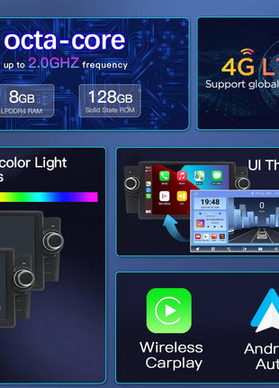 7"Wireless Carplay AutoRadio 2 din Android 14 For Fiat Grande Punto Linea 2009-2015 Multimedia Screen Audio GPS Navigation RDS - Riparo82