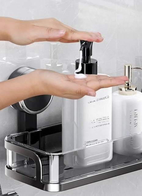 Portaoggetti da bagno a ventosa, WC senza perforazione, portaoggetti rimovibile a parete, lavabo, appendiabiti da parete