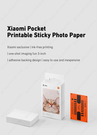 50/100 PCS Xiaomi ZINK Carta per stampante tascabile Stampa fotografica autoadesiva Xiaomi Mini carta per stampante fotografica tascabile da 3 pollici
