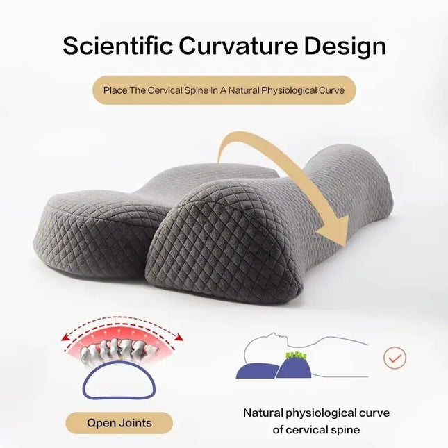 New Cervical Pillow, Memory Foam Contour Pillow, Bed Pillows for Side Sleeper Ergonomic Orthopedic Sleeping Pillow