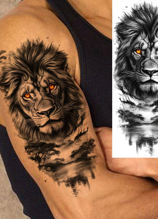 1 Sheet Full Arm Evil Witch Vampire Temporary Tattoos Sleeve Halloween Scary Skull Tatoo Waterproof Horrible Fake Tattoo Sticker - Riparo82