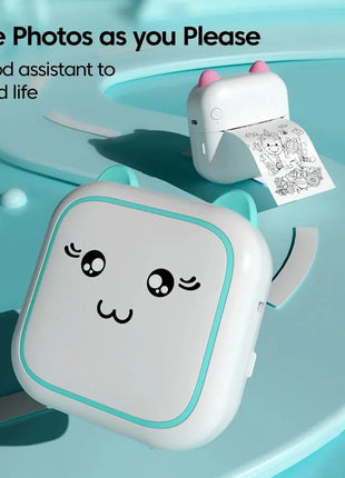 Mini Printer Portable Label Self-adhesive Sticker Color Thermal Paper Wireless Bluetooth Printing For Phones Photo - Riparo82