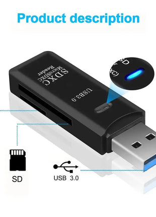 Lettore di schede USB 3.0 multifunzionale 2 in 1Micro SD TFMemoryCardReaderUSBFlashDrive Adattatore per schede per PC Accessori per laptop