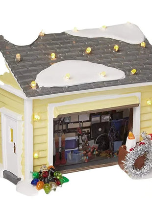 Casa natalizia in resina luminosa Casa per auto di Babbo Natale Decorazione per garage per le vacanze rurali Decorazione per il desktop Statua Regalo di Natale