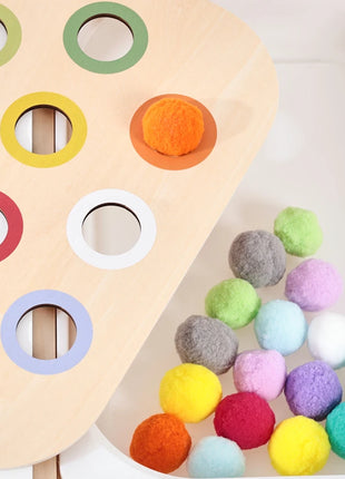 Tavolo sensoriale Montessori per bambini Vassoio sensoriale in legno per bambini Giocattoli per l'educazione precoce del bambino Apprendimento del bordo del movimento fine Regalo - riparo82