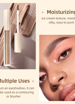 Nude Matte Liquid Eyeshadow Smooth Cream Eye Shadow Long Lasting Waterproof Eye shdaow Stick Blush Dual Purpose Contour Makeup - Riparo82