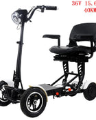 Foldable Mobility Scooter 4 Wheels For Old People Elderly Dual Motor 500W Folding Electric Scooter With Big Seat Blue Red White