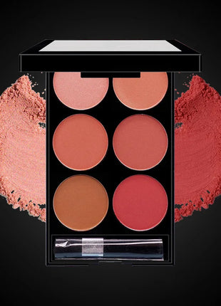 6-color blush and contouring all-in-one palette, pearlescent matte powder makeup palette - Riparo82