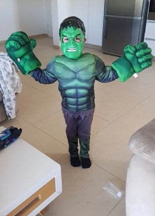 Nuovi ragazzi Hulk Costume da supereroe Hulk Cosplay Tuta muscolare Guanti Vestito Ragazze Costumi di carnevale di Halloween