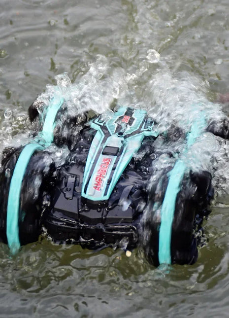 Il più nuovo auto telecomandata ad alta tecnologia 2.4G anfibia acrobatica RC auto bifacciale Tumbling guida giocattoli elettrici per bambini per ragazzo
