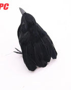6PCS Black Feather Crow Halloween Props Mock Crow Spooky Feather Decoration Props Halloween Party Scary Animal Horror Props - Riparo82
