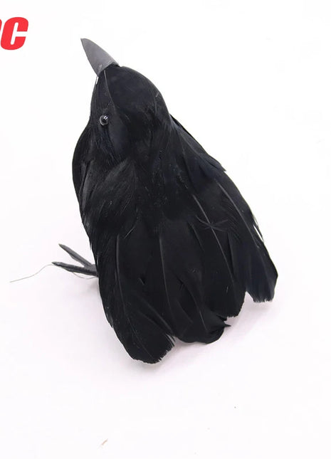6PCS Black Feather Crow Halloween Props Mock Crow Spooky Feather Decoration Props Halloween Party Scary Animal Horror Props - Riparo82