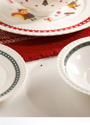 Posate natalizie Simpatico piatto Dim Sum in ceramica Piatto alimentare occidentale Regalo di Natale creativo - riparo82