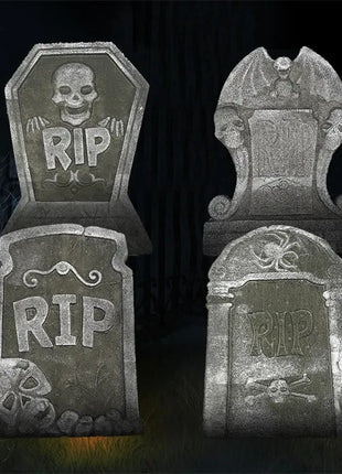 1pcs Halloween Foam Tombstones Outdoor Home Decoration Outdoor Bats Skeleton Gravestone Graveyard Horror Atmosphere Party Props - Riparo82