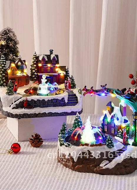 Natale Nuova fontana Casa di neve incandescente Regali di Natale Decorazione della casa di Natale Decorazione