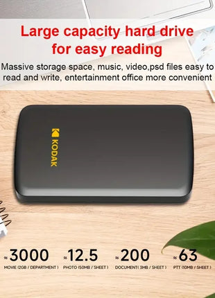 KODAK P150 Disco rigido esterno portatile da 2,5" 1TB/500GB USB 3.0 - Trasmissione veloce per PC, laptop, smartphone e archiviazione